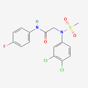 molecular formula C15H13Cl2FN2O3S B3643766 2-(3,4-dichloro-N-methylsulfonylanilino)-N-(4-fluorophenyl)acetamide 