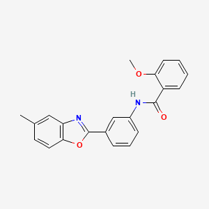 2-methoxy-N-[3-(5-methyl-1,3-benzoxazol-2-yl)phenyl]benzamide