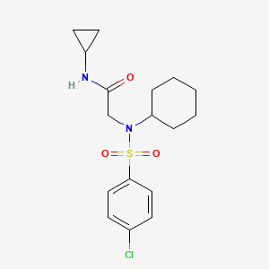 molecular formula C17H23ClN2O3S B3643806 N~2~-[(4-chlorophenyl)sulfonyl]-N~2~-cyclohexyl-N-cyclopropylglycinamide 