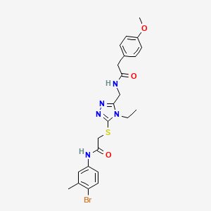 N-(4-bromo-3-methylphenyl)-2-{[4-ethyl-5-({[(4-methoxyphenyl)acetyl]amino}methyl)-4H-1,2,4-triazol-3-yl]sulfanyl}acetamide