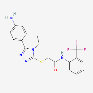 2-{[5-(4-aminophenyl)-4-ethyl-4H-1,2,4-triazol-3-yl]sulfanyl}-N-[2-(trifluoromethyl)phenyl]acetamide