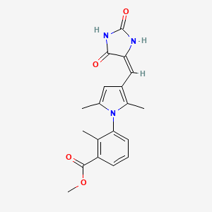 methyl 3-{3-[(E)-(2,5-dioxoimidazolidin-4-ylidene)methyl]-2,5-dimethyl-1H-pyrrol-1-yl}-2-methylbenzoate