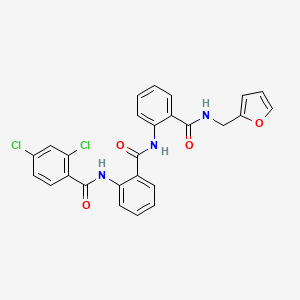 molecular formula C26H19Cl2N3O4 B3643833 2,4-dichloro-N-[2-({2-[(furan-2-ylmethyl)carbamoyl]phenyl}carbamoyl)phenyl]benzamide 