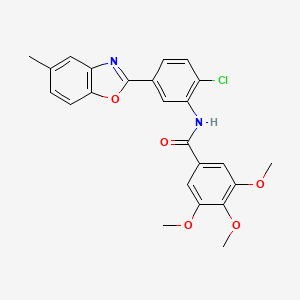 molecular formula C24H21ClN2O5 B3643840 N-[2-chloro-5-(5-methyl-1,3-benzoxazol-2-yl)phenyl]-3,4,5-trimethoxybenzamide 