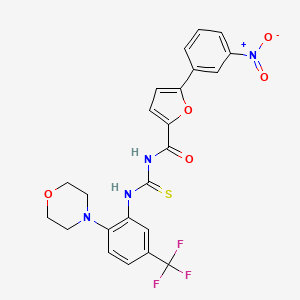 molecular formula C23H19F3N4O5S B3643853 N-{[2-(morpholin-4-yl)-5-(trifluoromethyl)phenyl]carbamothioyl}-5-(3-nitrophenyl)furan-2-carboxamide 