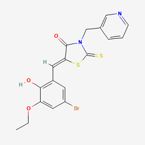 5-(5-bromo-3-ethoxy-2-hydroxybenzylidene)-3-(3-pyridinylmethyl)-2-thioxo-1,3-thiazolidin-4-one