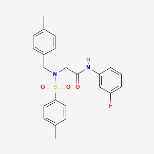 N-(3-Fluorophenyl)-2-{N-[(4-methylphenyl)methyl]4-methylbenzenesulfonamido}acetamide