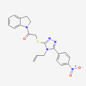 1-(2,3-dihydro-1H-indol-1-yl)-2-{[5-(4-nitrophenyl)-4-(prop-2-en-1-yl)-4H-1,2,4-triazol-3-yl]sulfanyl}ethanone