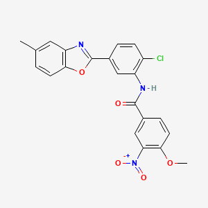 molecular formula C22H16ClN3O5 B3643898 N-[2-chloro-5-(5-methyl-1,3-benzoxazol-2-yl)phenyl]-4-methoxy-3-nitrobenzamide 