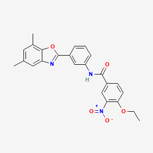 molecular formula C24H21N3O5 B3643922 N-[3-(5,7-dimethyl-1,3-benzoxazol-2-yl)phenyl]-4-ethoxy-3-nitrobenzamide 