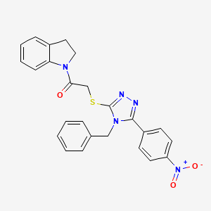 2-{[4-benzyl-5-(4-nitrophenyl)-4H-1,2,4-triazol-3-yl]sulfanyl}-1-(2,3-dihydro-1H-indol-1-yl)ethanone