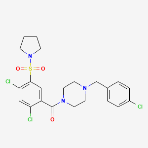 [4-(4-CHLOROBENZYL)PIPERAZINO][2,4-DICHLORO-5-(1-PYRROLIDINYLSULFONYL)PHENYL]METHANONE