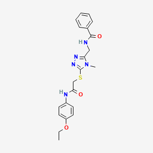 molecular formula C21H23N5O3S B3643951 N-{[5-({2-[(4-ethoxyphenyl)amino]-2-oxoethyl}sulfanyl)-4-methyl-4H-1,2,4-triazol-3-yl]methyl}benzamide 