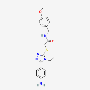 2-{[5-(4-aminophenyl)-4-ethyl-4H-1,2,4-triazol-3-yl]sulfanyl}-N-(4-methoxybenzyl)acetamide