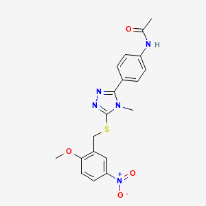 N-(4-{5-[(2-methoxy-5-nitrobenzyl)sulfanyl]-4-methyl-4H-1,2,4-triazol-3-yl}phenyl)acetamide