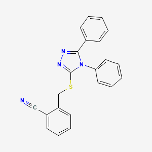 2-{[(4,5-diphenyl-4H-1,2,4-triazol-3-yl)sulfanyl]methyl}benzonitrile