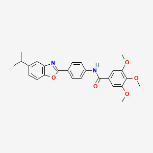 3,4,5-trimethoxy-N-{4-[5-(propan-2-yl)-1,3-benzoxazol-2-yl]phenyl}benzamide