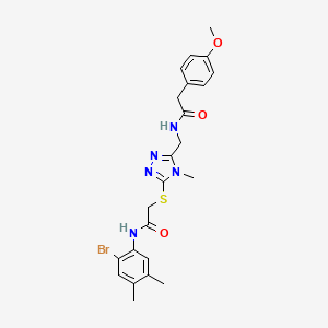 N-{[5-({2-[(2-bromo-4,5-dimethylphenyl)amino]-2-oxoethyl}sulfanyl)-4-methyl-4H-1,2,4-triazol-3-yl]methyl}-2-(4-methoxyphenyl)acetamide