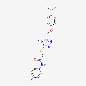 N-(4-iodophenyl)-2-[(4-methyl-5-{[4-(propan-2-yl)phenoxy]methyl}-4H-1,2,4-triazol-3-yl)sulfanyl]acetamide