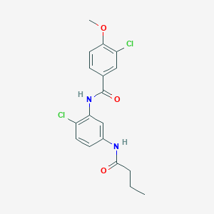 molecular formula C18H18Cl2N2O3 B3644035 N-[5-(butanoylamino)-2-chlorophenyl]-3-chloro-4-methoxybenzamide 