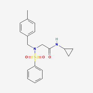 N-Cyclopropyl-2-{N-[(4-methylphenyl)methyl]benzenesulfonamido}acetamide