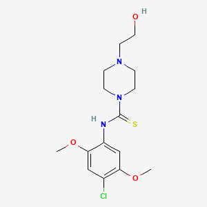 N-(4-CHLORO-2,5-DIMETHOXYPHENYL)-4-(2-HYDROXYETHYL)TETRAHYDRO-1(2H)-PYRAZINECARBOTHIOAMIDE