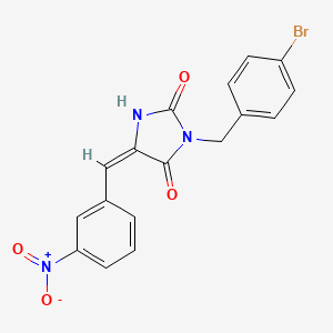 molecular formula C17H12BrN3O4 B3644064 3-(4-bromobenzyl)-5-(3-nitrobenzylidene)-2,4-imidazolidinedione 