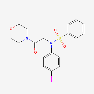 molecular formula C18H19IN2O4S B3644074 N-(4-Iodo-phenyl)-N-(2-morpholin-4-yl-2-oxo-ethyl)-benzenesulfonamide 