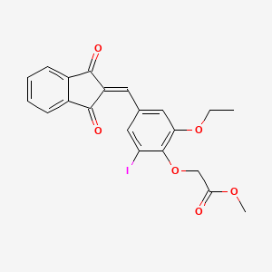 methyl {4-[(1,3-dioxo-1,3-dihydro-2H-inden-2-ylidene)methyl]-2-ethoxy-6-iodophenoxy}acetate