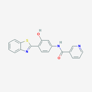 molecular formula C19H13N3O2S B364409 N-[4-(1,3-benzothiazol-2-yl)-3-hydroxyphenyl]nicotinamide 