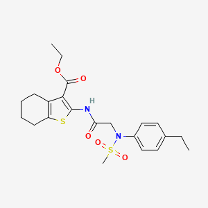 molecular formula C22H28N2O5S2 B3644104 ethyl 2-[[2-(4-ethyl-N-methylsulfonylanilino)acetyl]amino]-4,5,6,7-tetrahydro-1-benzothiophene-3-carboxylate 