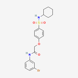 molecular formula C20H23BrN2O4S B3644120 N-(3-bromophenyl)-2-{4-[(cyclohexylamino)sulfonyl]phenoxy}acetamide 