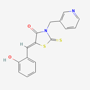 molecular formula C16H12N2O2S2 B3644136 5-(2-hydroxybenzylidene)-3-(3-pyridinylmethyl)-2-thioxo-1,3-thiazolidin-4-one 