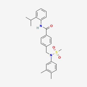 molecular formula C26H30N2O3S B3644165 4-{[(3,4-dimethylphenyl)(methylsulfonyl)amino]methyl}-N-(2-isopropylphenyl)benzamide 