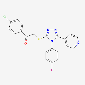 1-(4-chlorophenyl)-2-{[4-(4-fluorophenyl)-5-(4-pyridinyl)-4H-1,2,4-triazol-3-yl]thio}ethanone