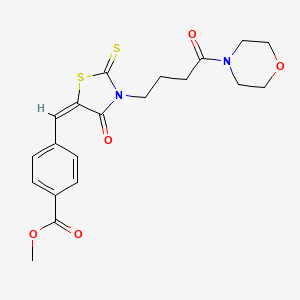 methyl 4-({3-[4-(4-morpholinyl)-4-oxobutyl]-4-oxo-2-thioxo-1,3-thiazolidin-5-ylidene}methyl)benzoate