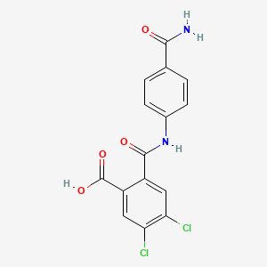 molecular formula C15H10Cl2N2O4 B3644214 2-[(4-Carbamoylphenyl)carbamoyl]-4,5-dichlorobenzoic acid 