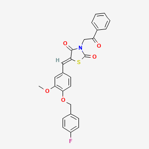 5-{4-[(4-fluorobenzyl)oxy]-3-methoxybenzylidene}-3-(2-oxo-2-phenylethyl)-1,3-thiazolidine-2,4-dione