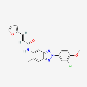 molecular formula C21H17ClN4O3 B3644272 N-[2-(3-chloro-4-methoxyphenyl)-6-methyl-2H-1,2,3-benzotriazol-5-yl]-3-(2-furyl)acrylamide 