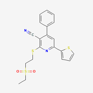 2-{[2-(ETHANESULFONYL)ETHYL]SULFANYL}-4-PHENYL-6-(THIOPHEN-2-YL)PYRIDINE-3-CARBONITRILE