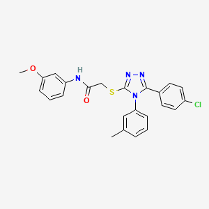 2-{[5-(4-chlorophenyl)-4-(3-methylphenyl)-4H-1,2,4-triazol-3-yl]sulfanyl}-N-(3-methoxyphenyl)acetamide