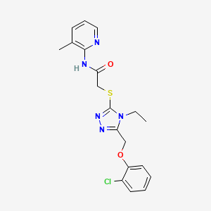 molecular formula C19H20ClN5O2S B3644297 2-({5-[(2-chlorophenoxy)methyl]-4-ethyl-4H-1,2,4-triazol-3-yl}thio)-N-(3-methyl-2-pyridinyl)acetamide 