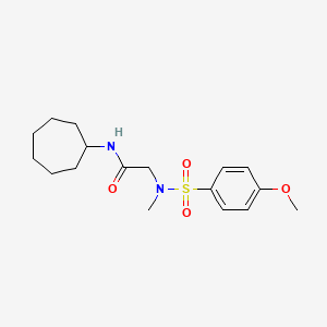 molecular formula C17H26N2O4S B3644311 N-cycloheptyl-N~2~-[(4-methoxyphenyl)sulfonyl]-N~2~-methylglycinamide 