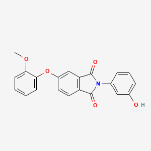 molecular formula C21H15NO5 B3644348 2-(3-HYDROXYPHENYL)-5-(2-METHOXYPHENOXY)-2,3-DIHYDRO-1H-ISOINDOLE-1,3-DIONE 