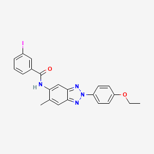 molecular formula C22H19IN4O2 B3644356 N-[2-(4-ethoxyphenyl)-6-methyl-2H-benzotriazol-5-yl]-3-iodobenzamide 