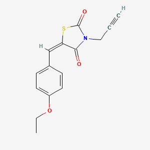 molecular formula C15H13NO3S B3644372 (5E)-5-(4-ethoxybenzylidene)-3-(prop-2-yn-1-yl)-1,3-thiazolidine-2,4-dione 