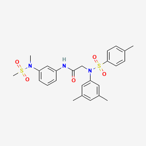 molecular formula C25H29N3O5S2 B3644374 N~2~-(3,5-dimethylphenyl)-N~1~-{3-[methyl(methylsulfonyl)amino]phenyl}-N~2~-[(4-methylphenyl)sulfonyl]glycinamide 