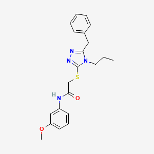 molecular formula C21H24N4O2S B3644379 2-[(5-benzyl-4-propyl-4H-1,2,4-triazol-3-yl)thio]-N-(3-methoxyphenyl)acetamide 