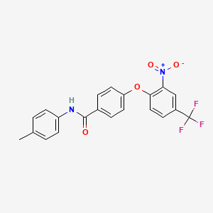 N-(4-methylphenyl)-4-[2-nitro-4-(trifluoromethyl)phenoxy]benzamide