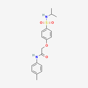 molecular formula C18H22N2O4S B3644397 2-{4-[(isopropylamino)sulfonyl]phenoxy}-N-(4-methylphenyl)acetamide 